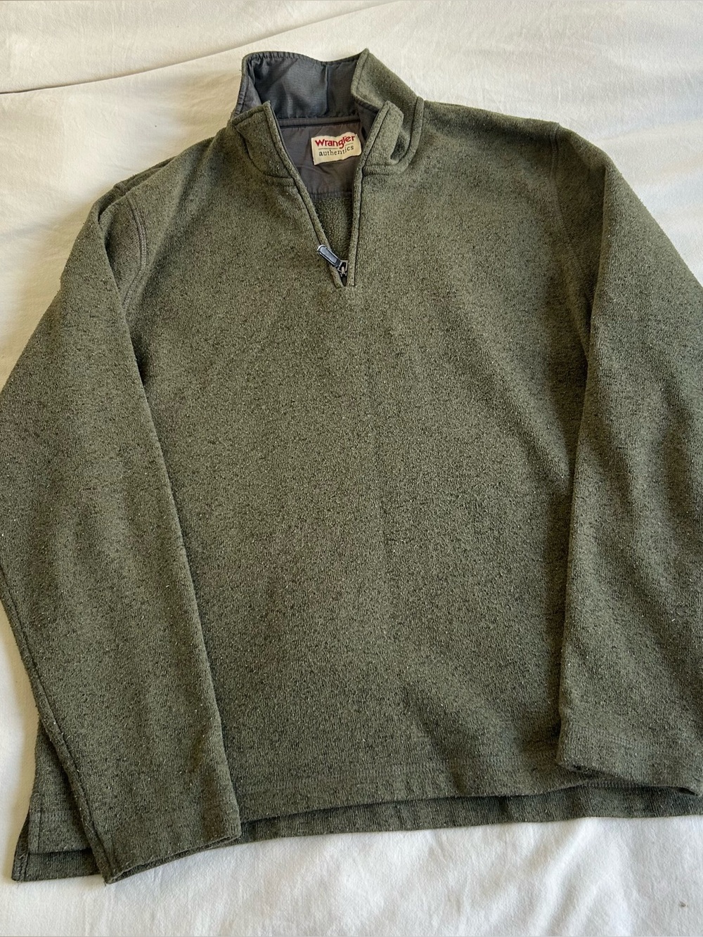 Wrangler Large Green Quarter Zip Sweatshirt